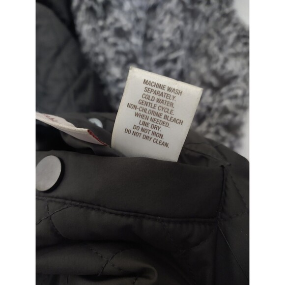 Womens Reversible Faux Fur/Puffer Vest Full Zip Gray Quilted Sz XL Sherpa - Picture 8 of 16